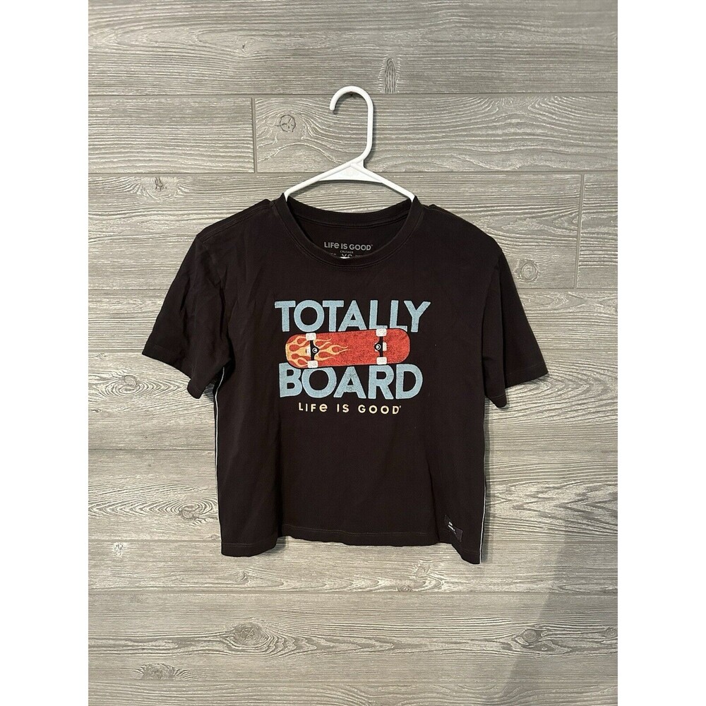 Life Is Good‎ Ladies Tee Shirt Gray XS " Totally Board" ( Pre Owned)